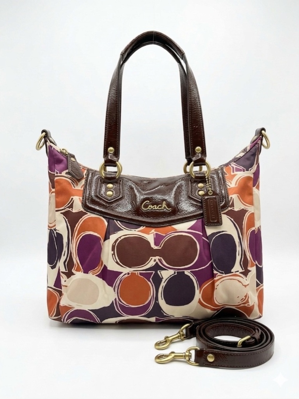 Coach Ashley Scarf Print Satchel Multicolor Y2K Boho Shoulder/Crossbody Bag - Picture 7 of 7